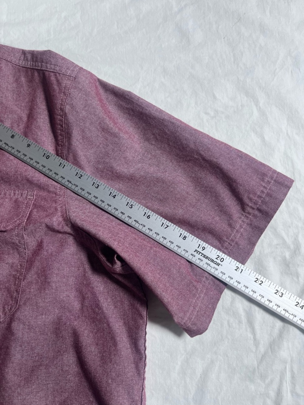Wrangler Authentic Short Sleeve Button-Up Shirt Plum Men’s XXL - Picture 10 of 13
